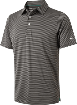Mens Golf Shirt Moisture Wicking Dry Fit Performance Sport Short Sleeve Striped Golf Polo Shirts for Men