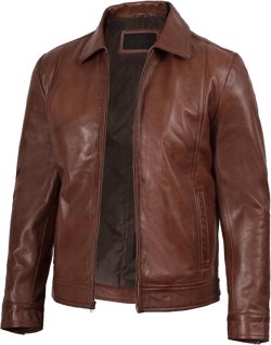 fjackets Mens Brown Leather Jacket - Real Leather Jackets For Men - Moto Style Leather Jacket Men Wiiick - Brown Leather Jacket X-Small