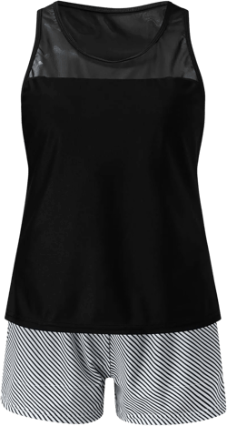 Women Tankini Swimsuit Two Piece Swimwear Tank Top with Boyshorts Flowy Swing Tank Tops Bathing Suits Modest Swimwear