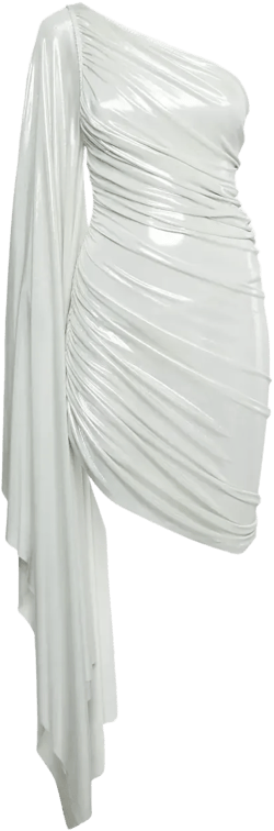 pre-owned draped one-shoulder mini dress