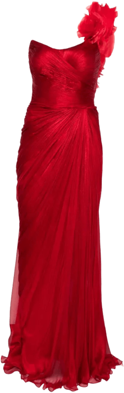 Haziel rose-embellished silk dress