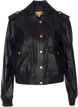 flap-pocket leather jacket