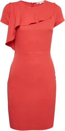 ruffled short-sleeve dress