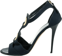pre-owned 120mm canvas sandals