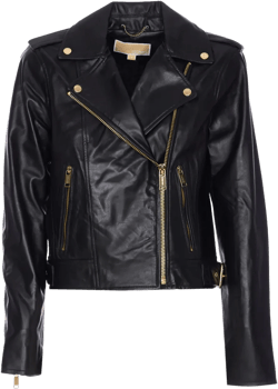 zip-pocket leather jacket