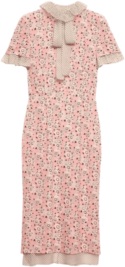 printed georgette midi dress