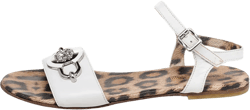 pre-owned leopard-print leather sandals