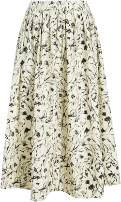 floral-print midi skirt
