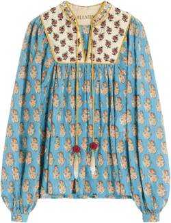 Petales d'Amour-print lurex top