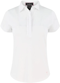 ruffle-detail short-sleeved polo shirt