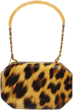 leopard-print clutch bag