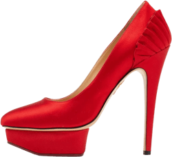 150mm pre-owned pleated-embellished platform pumps