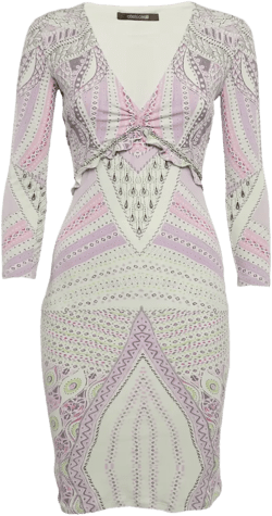 patterened V-neck dress