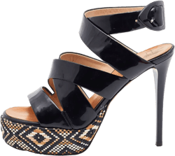 pre-owned 115mm patent sandals