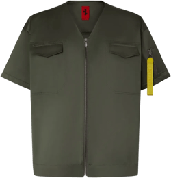 keyring-attachment zip-fastening shirt