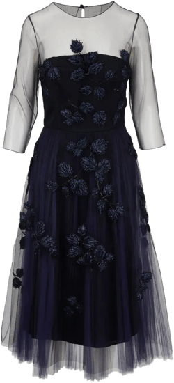 embellished tulle midi dress