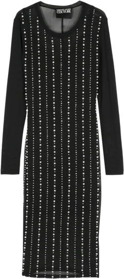 faux-pearl midi dress