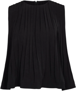 pleated round-neck top