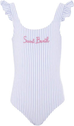 Tilda striped ruffled swimsuit