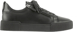 Comfy leather zip-detail sneakers