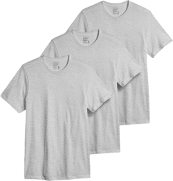 Jockey T-Shirts for Men - Crew Neck Undershirts, Cotton Men's T-Shirts - 3 Pack Large Grey Heather