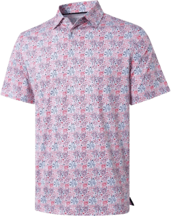 Men's Golf Polo Shirts Short Sleeve Striped Performance Moisture Wicking Dry Fit Golf Shirts for Men PRINT X-Large White Patriotic Firework