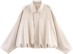 Womens Suede Zipperd Bomber Jacket Lapel Long Sleeve Motorcycle Cropped Coat Y2k Going Out Jackets Outerwear Beige Medium