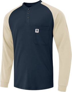 FR Shirts Flame Resistant Shirts 6.5oz Lightweight Cotton Two Tone & Henley Shirts for Men XX-Large Blue