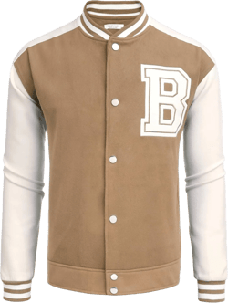 COOFANDY Men's Varsity Jacket Wool Blend Letterman Bomber Jacket Baseball Lightweight Jacket XX-Large Khaki