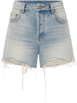 Cotton Raw Hem Denim Shorts