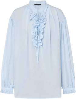 Loose Ruffled Trim Blouse