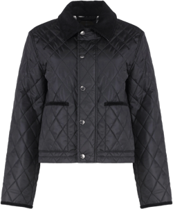 Burberry Women's Black Quilted Jacket With Snaps