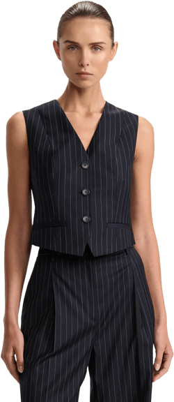 Polly Pinstripe Vest