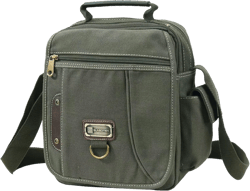 Men's Canvas Crossbody Messenger Bag - Small, Shoulder, Travel, Work Bag Army Green
