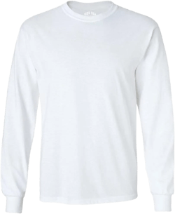 Joe's USA Men's Long Sleeve Heavy Cotton Crew Neck Tees in 29 Colors: S-5XL Medium White