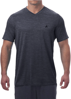Arctic Cool Men’s V-Neck Instant Cooling Moisture Wicking Performance UPF 50+ Short Sleeve Workout Shirt