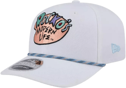 Men's White Rocko's Modern Life Rope 9SEVENTY Stretch snap Adjustable Hat