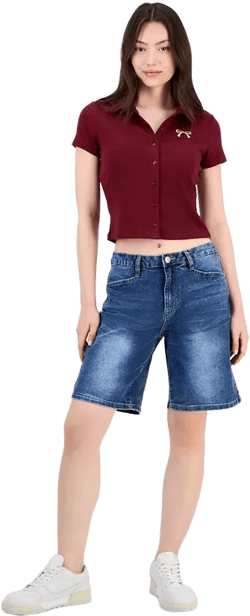 Juniors' High-Rise Denim Jorts