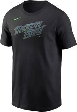 Nike Men's Black Tampa Bay Rays City Connect Wordmark T-Shirt