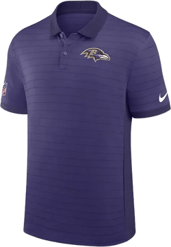 Men's Purple Baltimore Ravens Sideline Victory Stripe Performance Polo Shirt