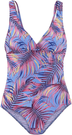 Women's Palm Print Tummy Control One Piece Swimsuit