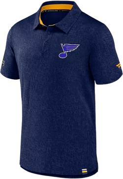 Men's Navy St. Louis Blues Authentic Pro Jacquard Polo Shirt