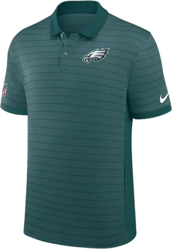 Men's Midnight Green Philadelphia Eagles Sideline Victory Stripe Performance Polo Shirt