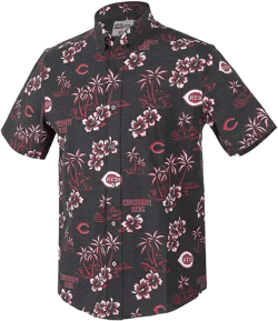 Men's Black Cincinnati Reds Kekai Performance Button-Up Shirt