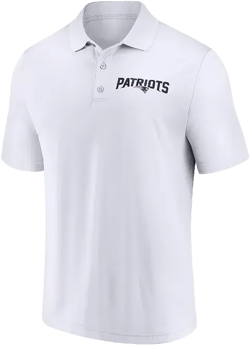 Men's White New England Patriots Lockup Polo Shirt