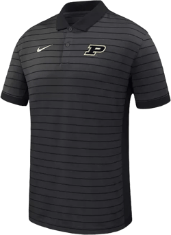 Men's Black Purdue Boilermakers 2025 Early Season Coaches Sideline Victory Stripe Performance Polo Shirt