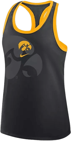 Women's Black Iowa Hawkeyes Primetime Racerback Tri-Blend Tank Top