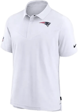 Men's White New England Patriots Sideline Lockup Performance Polo Shirt
