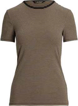 Women's Striped Stretch Cotton Crewneck Tee