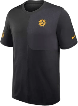 Men's Black Pittsburgh Steelers Sideline UV Performance Coach Shirt
